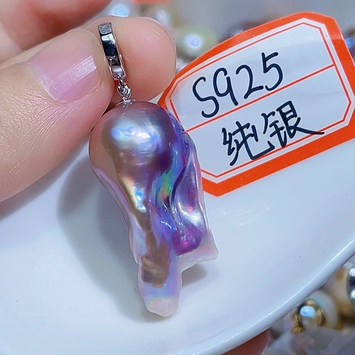 淡水珍珠银S925镶嵌颈饰