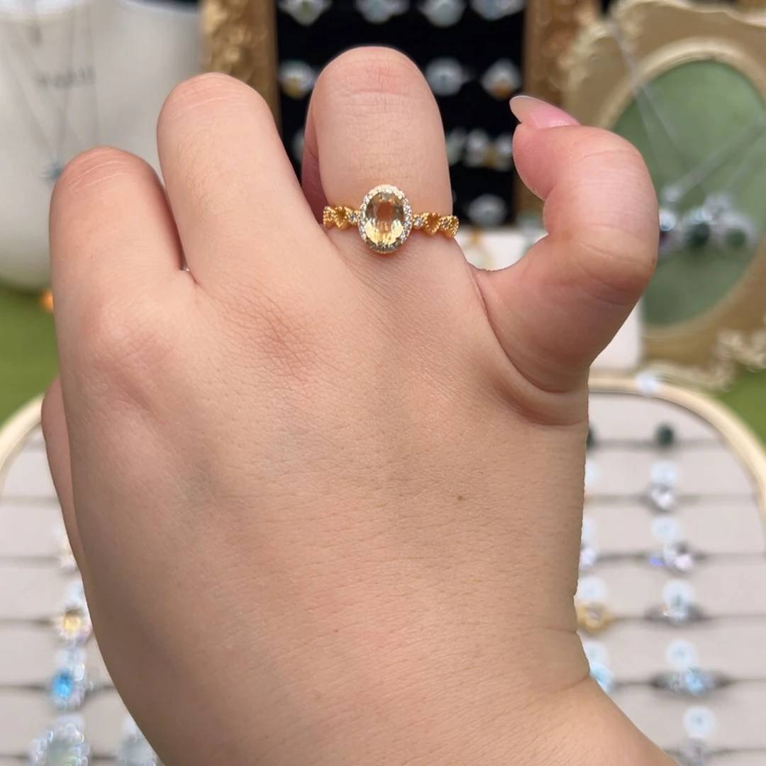 蛇纹石玉银S925镶嵌戒指