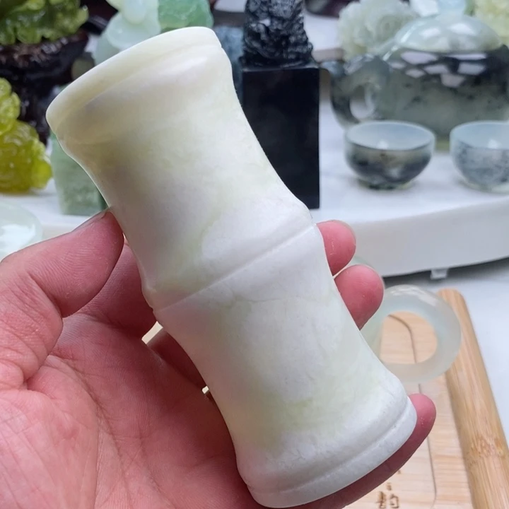 岫玉四大名玉笔筒未镶嵌