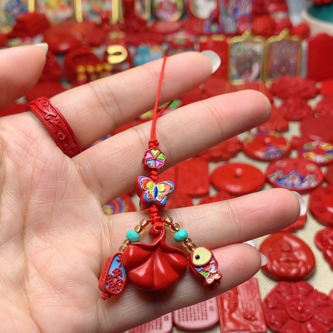 天然辰砂工艺品朱砂手机坠