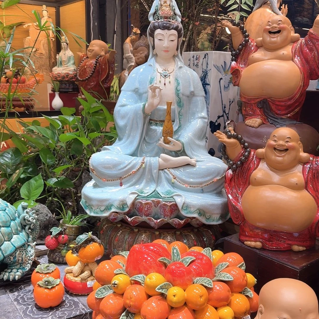 汤***瑞陶瓷琵琶蓝精品40厘米