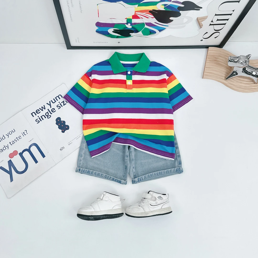 儿童夏装短袖POLO衫男童T恤薄款2025新款潮 BDX25877