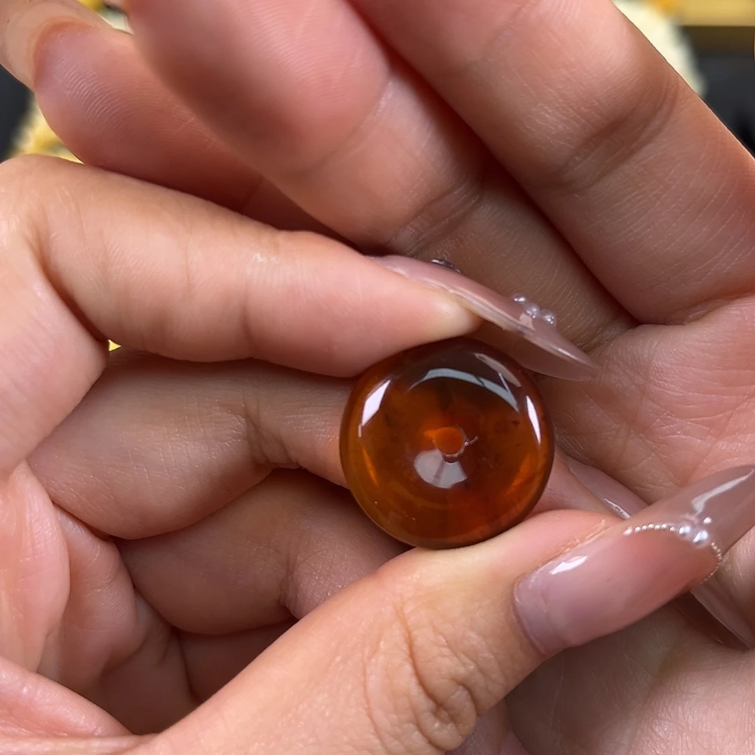 未镶嵌琥珀裸石紫蜜扣子