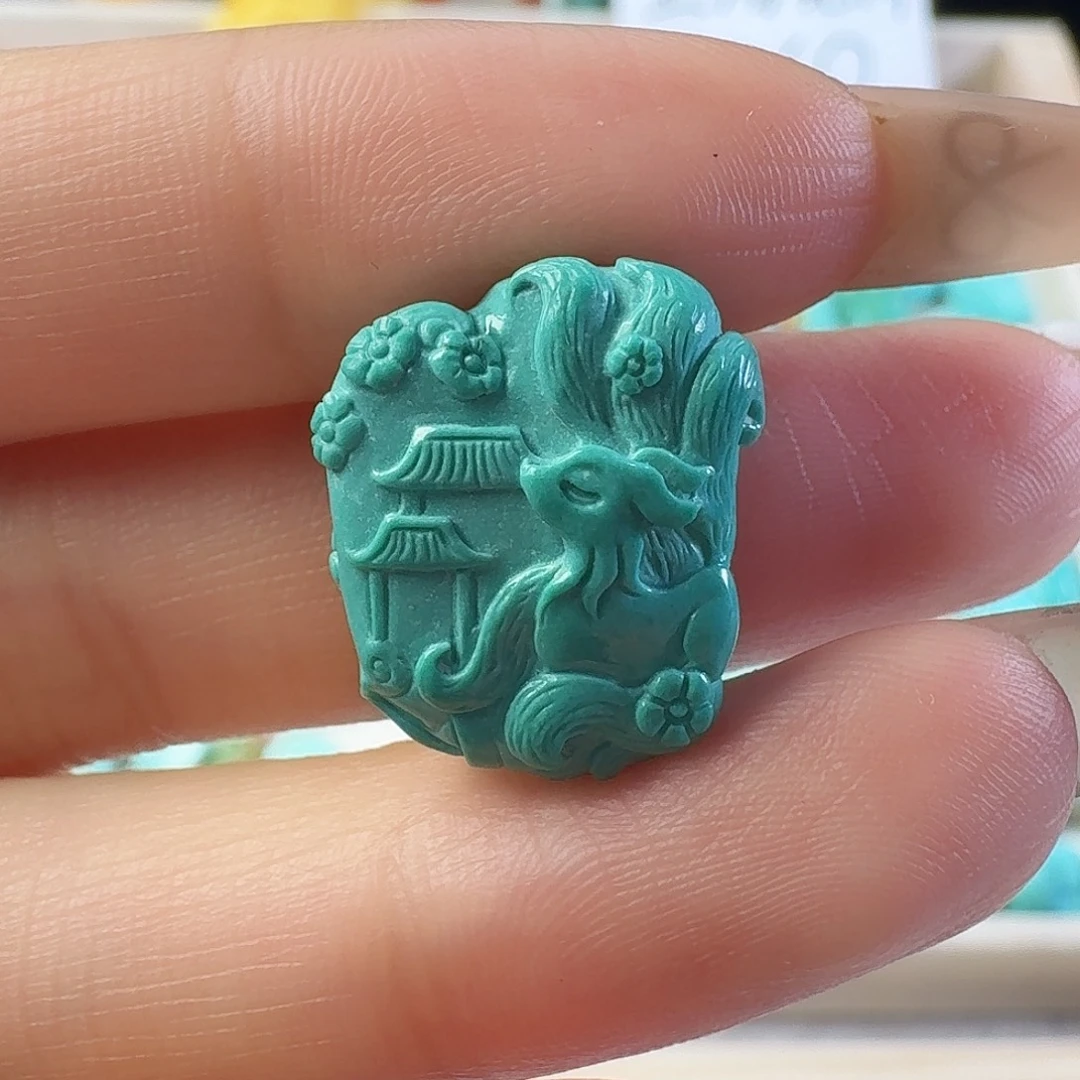 绿松石未镶嵌吊坠(不含链)凤九，某人