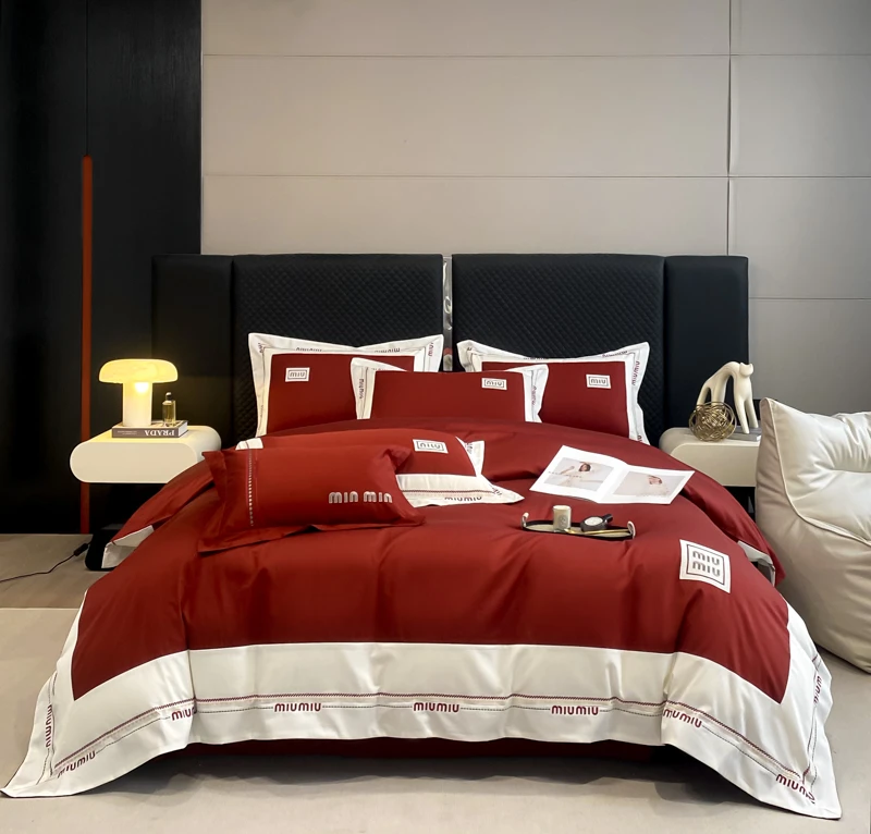 缪miu-高档A类超细旦180s澳棉四件套100%纯棉全棉刺绣