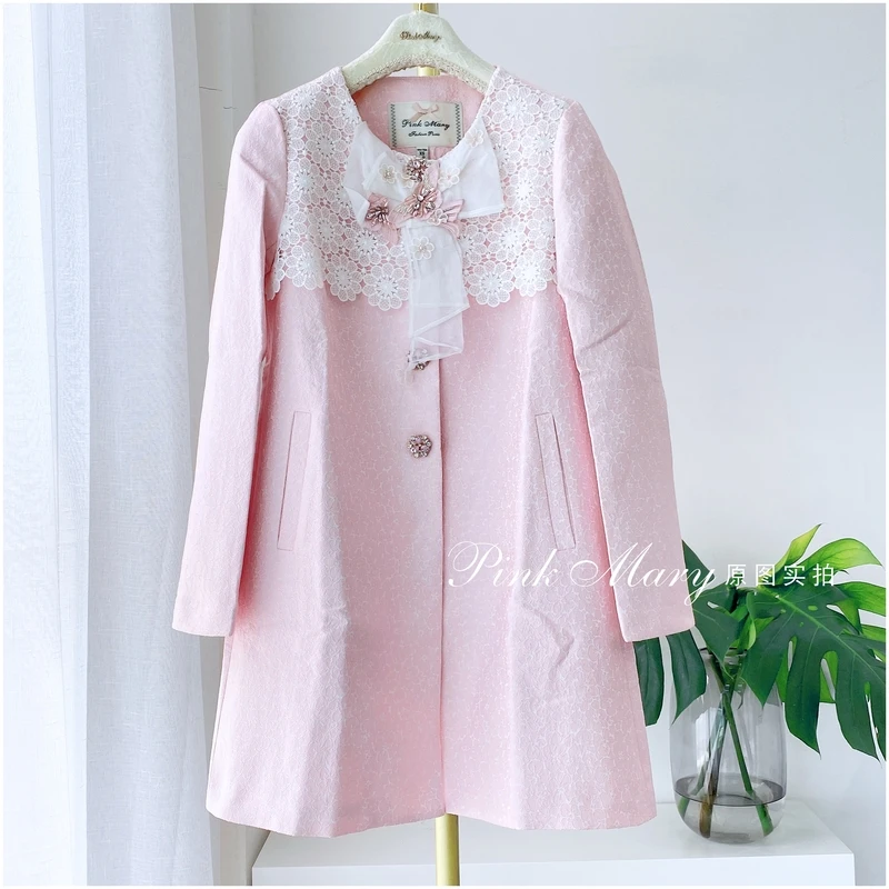 pink mary粉红玛琍粉色圆领上衣女甜美外套时尚百搭PMAFS661310