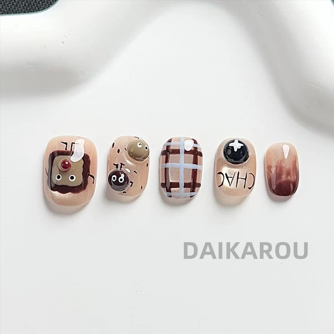 可可小萌 黛卡柔 预售 哇擦么 新甲型 此度 短椭圆手工穿戴甲10片