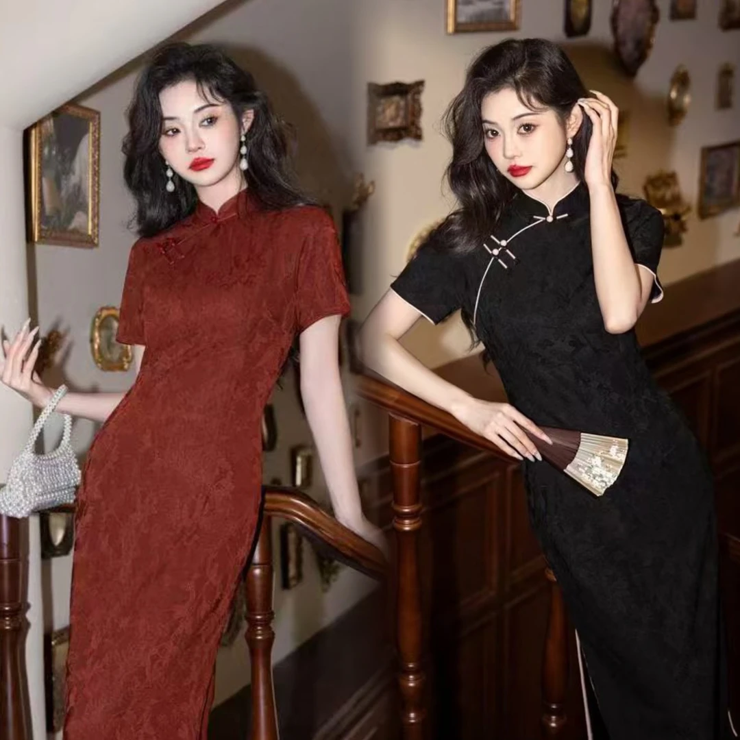 苏故里【姑苏烟柳】复古中国风气质显瘦旗袍修身日常衣长120