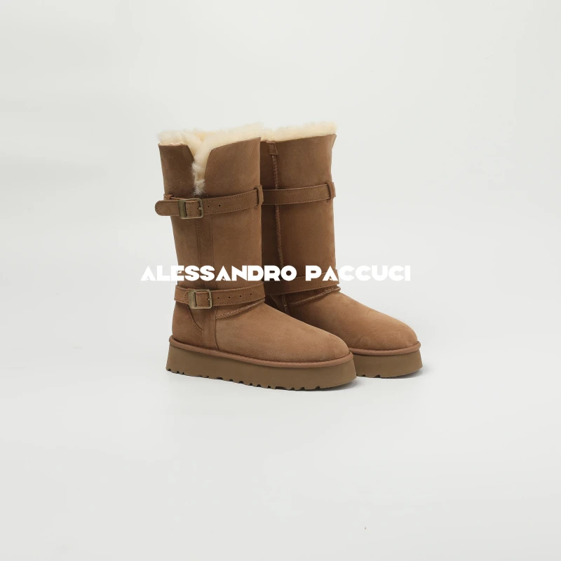 AP洛哥43213XC【暖融】皮毛一体厚底保暖雪地靴长靴女士休闲鞋