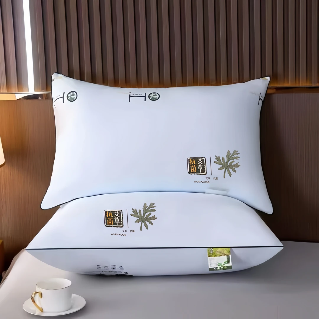 【到手2个】新款艾草枕芯家用柔软丝绒高弹机洗丝绒低枕软枕