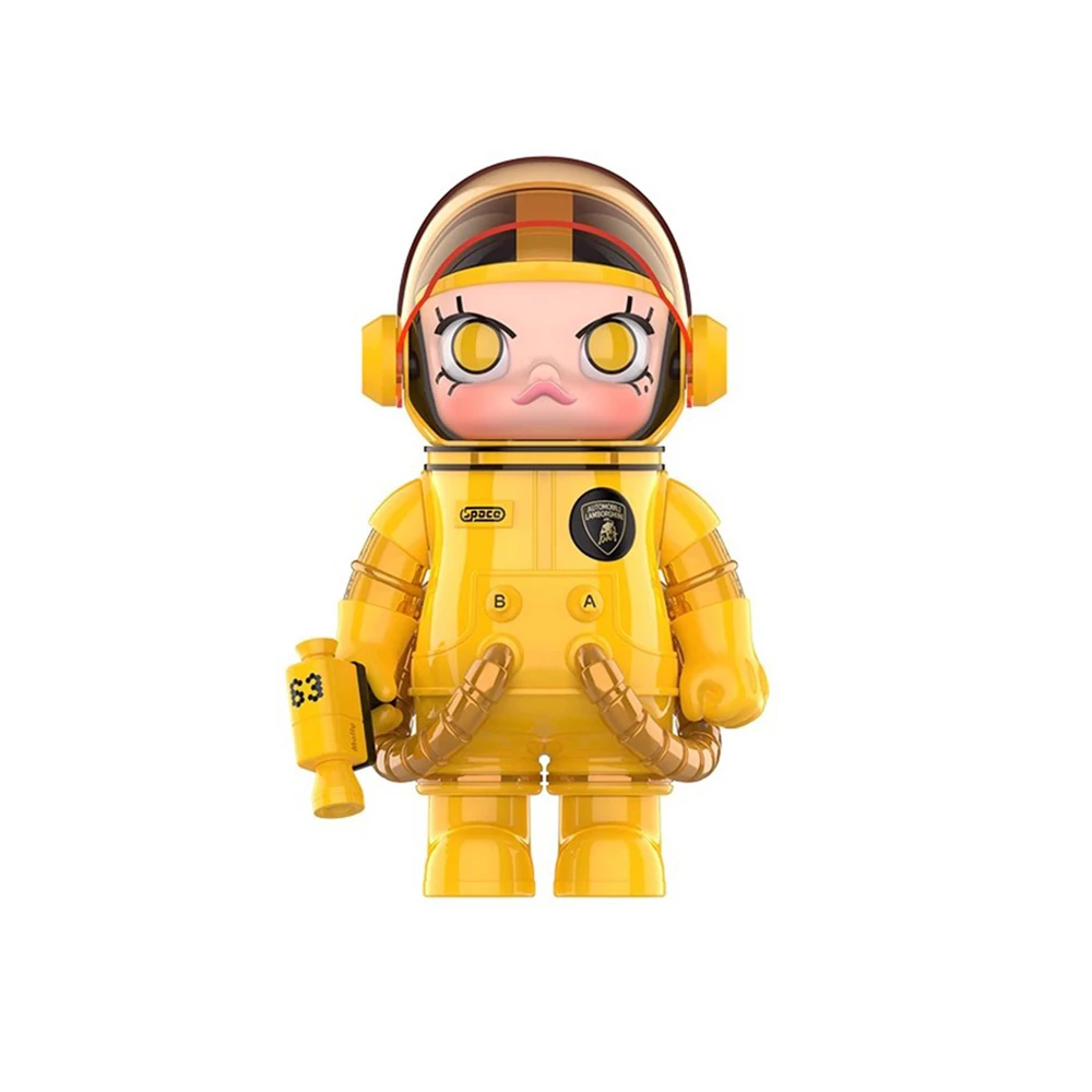 POP MART/泡泡玛特【寄卖孤品】黄色Molly兰博基尼1000%潮玩摆件