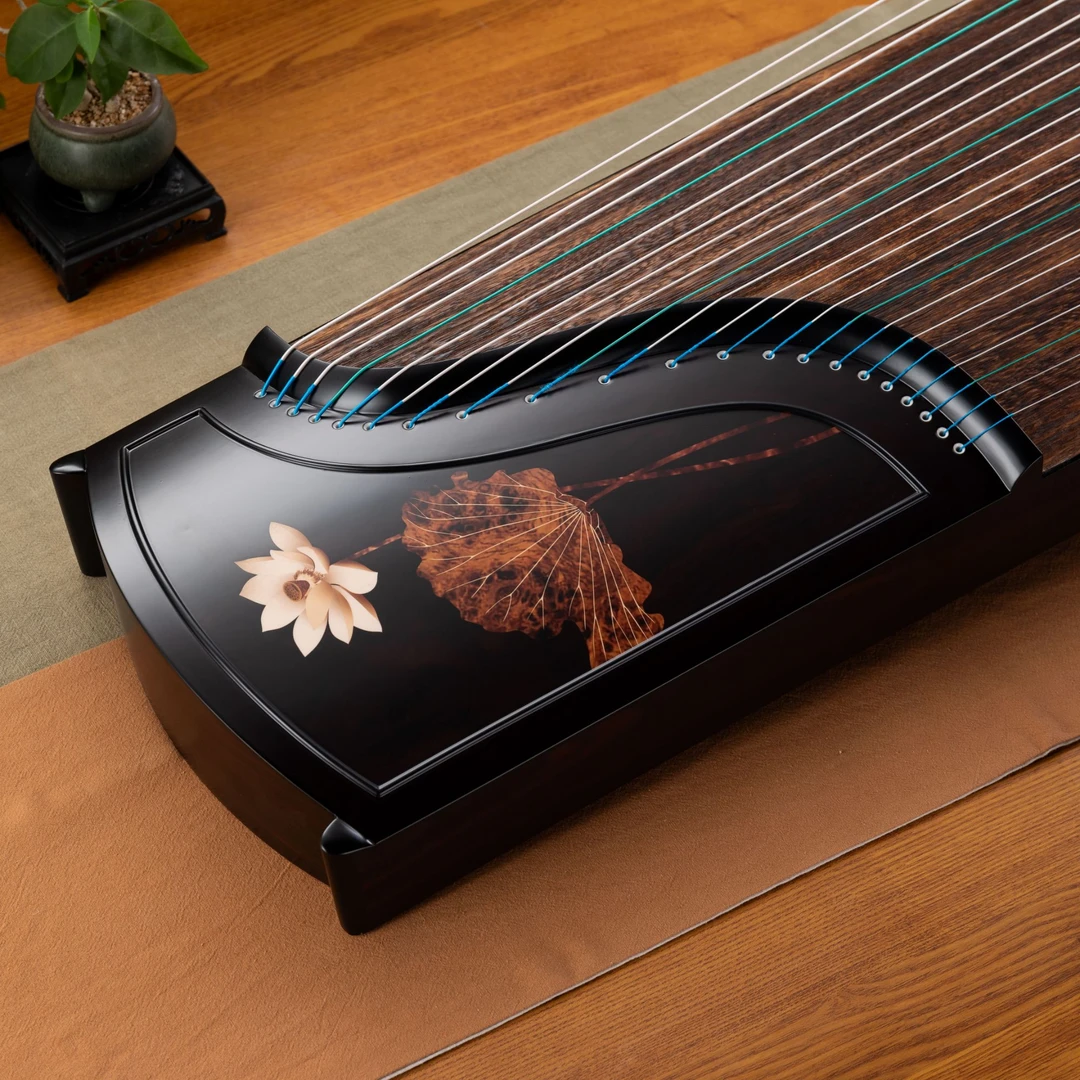 徐公坊【秋意】非遗彩绘荷花工艺成人儿童古筝直播古筝厂家直销