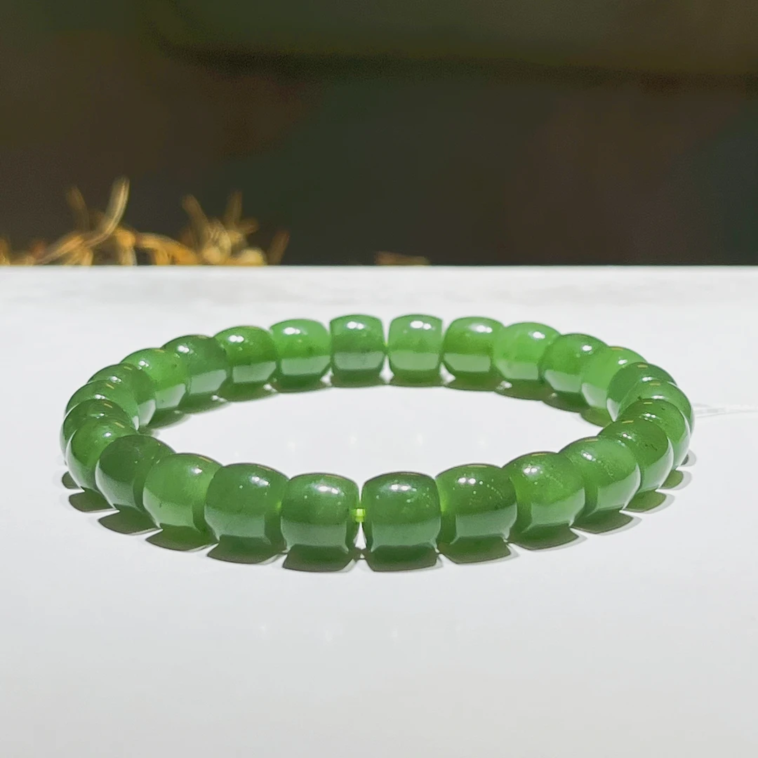 |和和美玉| 碧云 直切碧玉手串 天然和田玉 绿色国风软镯 7-8mm