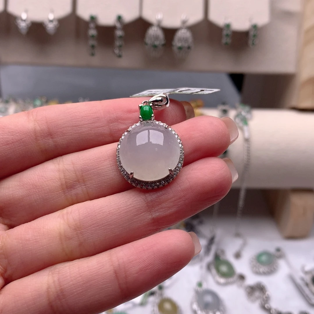 翡翠吊坠(不含链)银S925镶嵌?****⁵333333