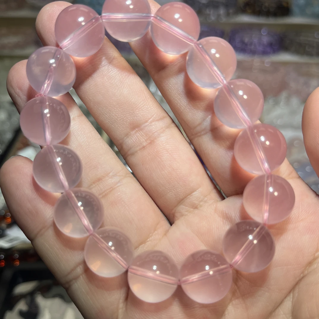 毕业级高透老矿马达加斯加樱花粉水晶全净净