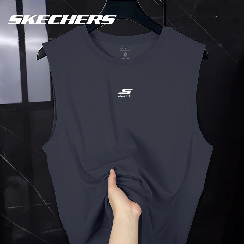 斯凯奇速干背心男夏季高级感薄款篮球服运动无袖T恤休闲坎肩汗衫