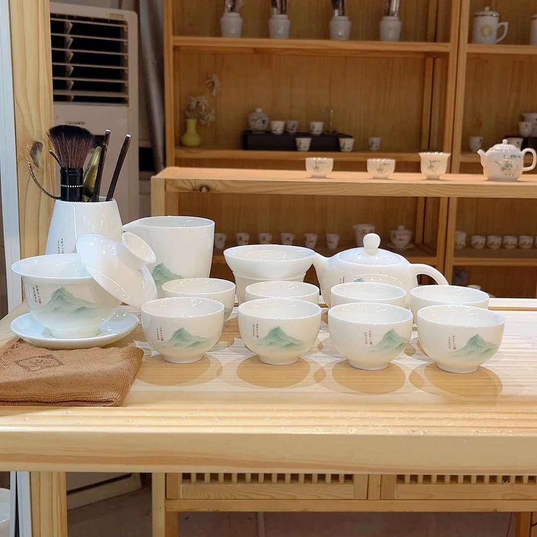 【御瓷斋】羊脂玉瓷茶具套装