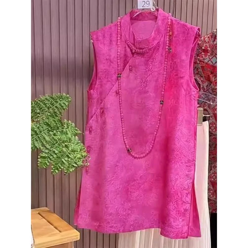 新中式国风年轻款复古背心唐装高级感2025年夏季超火新款爆款上衣