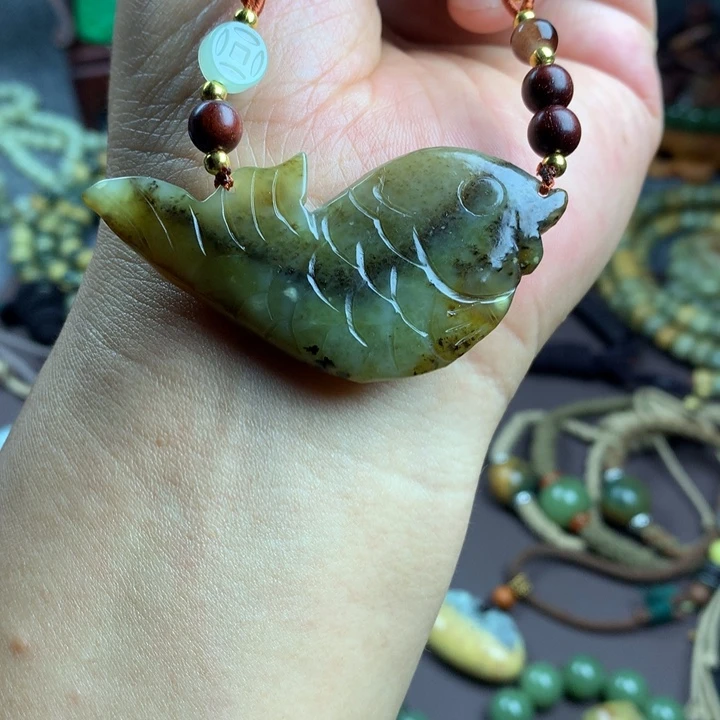 岫岩河磨玉（透闪石质玉）未镶嵌吊坠(赠链)