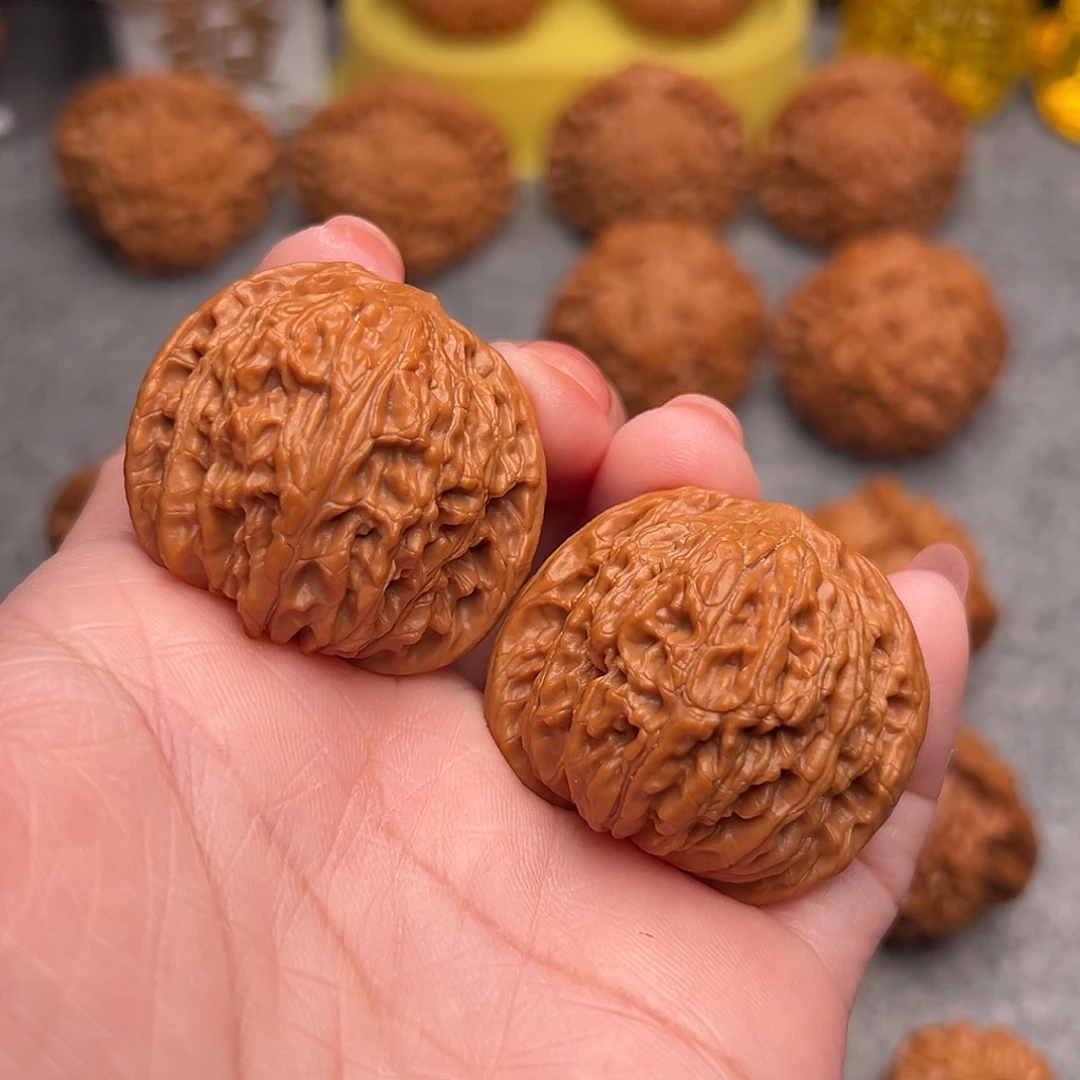 把件文玩核桃精品磨盘狮子头37+全品石子磨