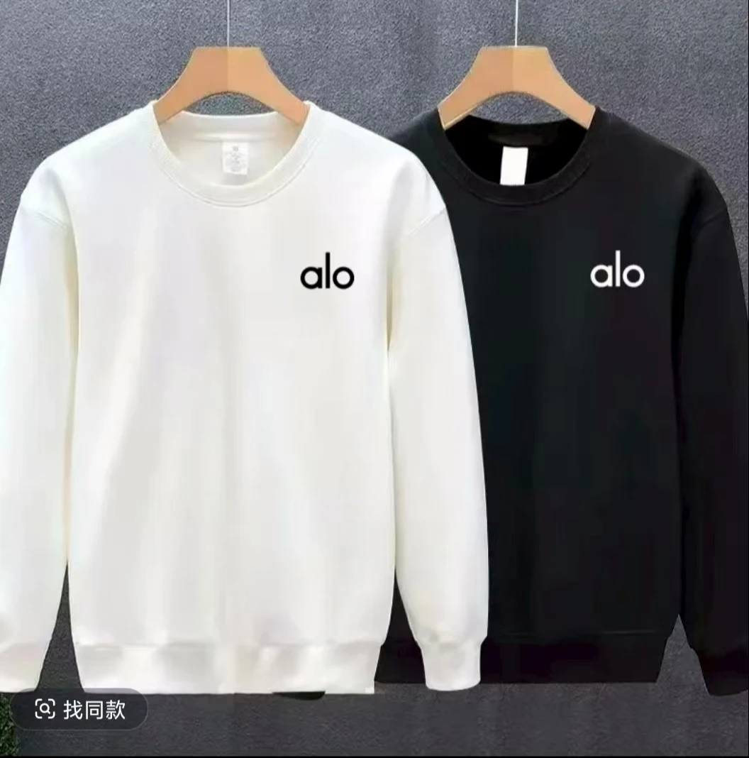 万针刺绣长袖圆领男女款休闲潮流卫衣-alo
