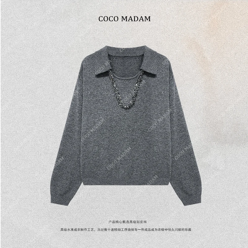 NIUNIU ·T-1481 翻领套头款女毛针织衫秋冬百搭衫女装