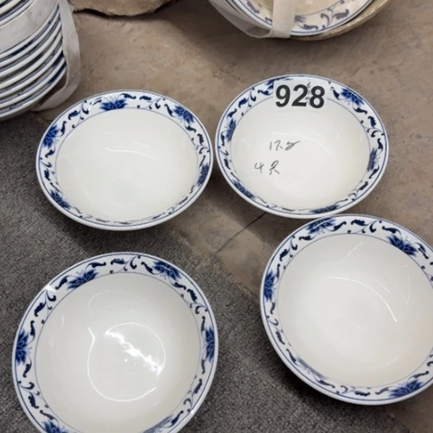 泥塑磁州窑出口尾货碗口径14.5，发货4只遐思品