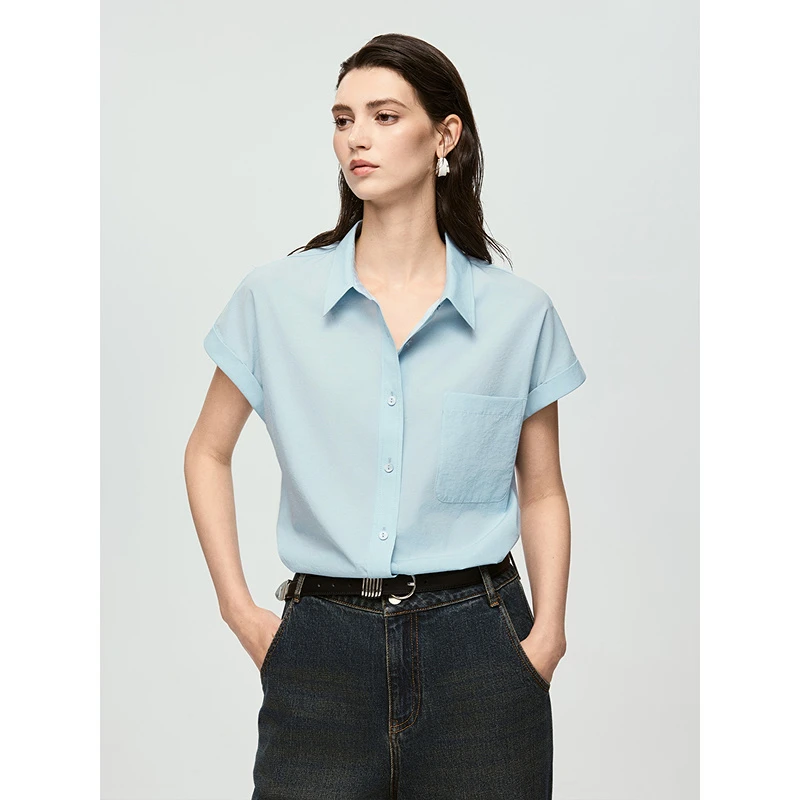 棉仓363604045-初棉落肩文艺感衬衫