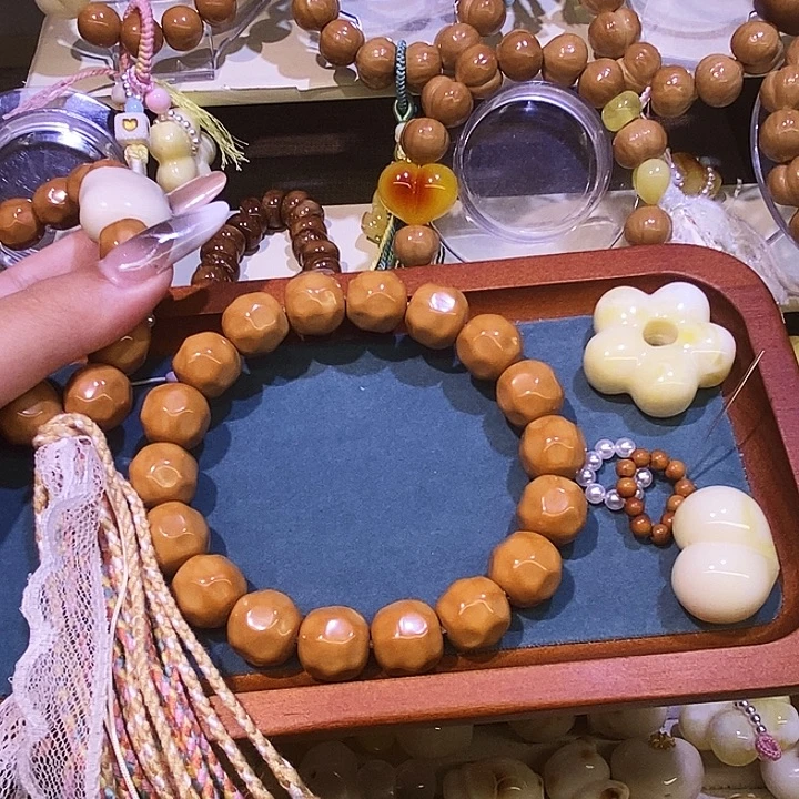 ◡***ฅ手串猴头核桃奶酪手持配件单拿