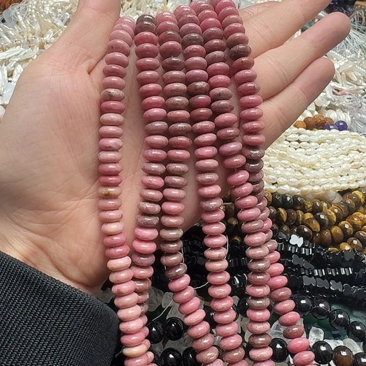 玛瑙/玉髓未镶嵌珠宝半成品一条10mm红木纹算盘