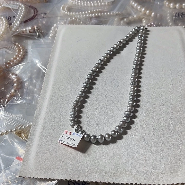 颈饰银S925镶嵌淡水珍珠00574