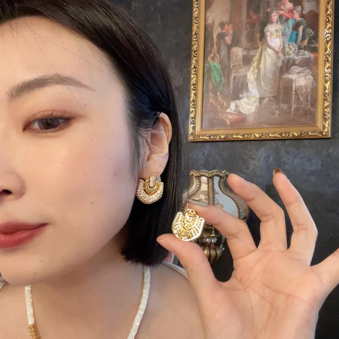 黄铜琉璃925银耳饰