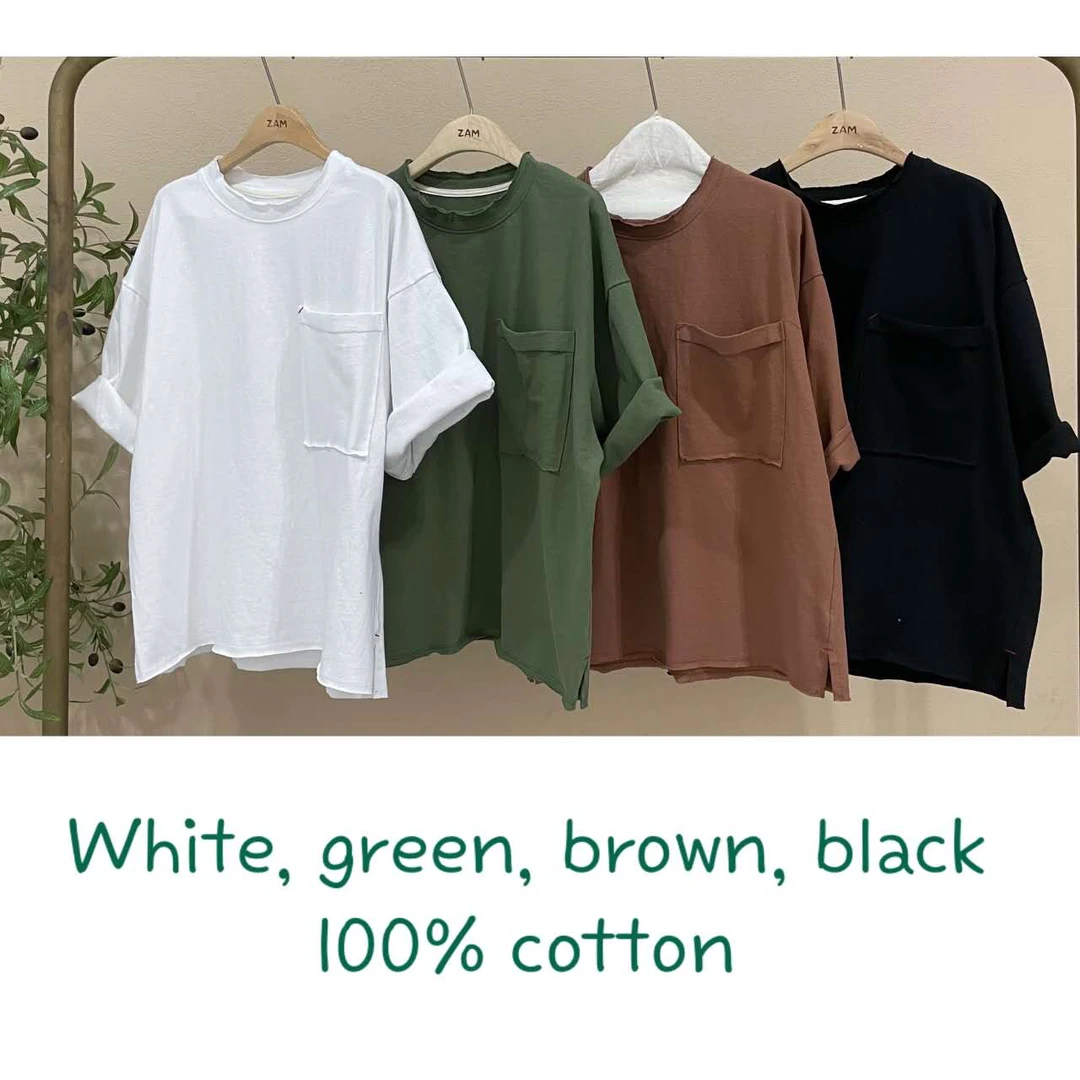 韩国正品/不支持退换/眼镜姐姐/一个兜开叉半袖/1216