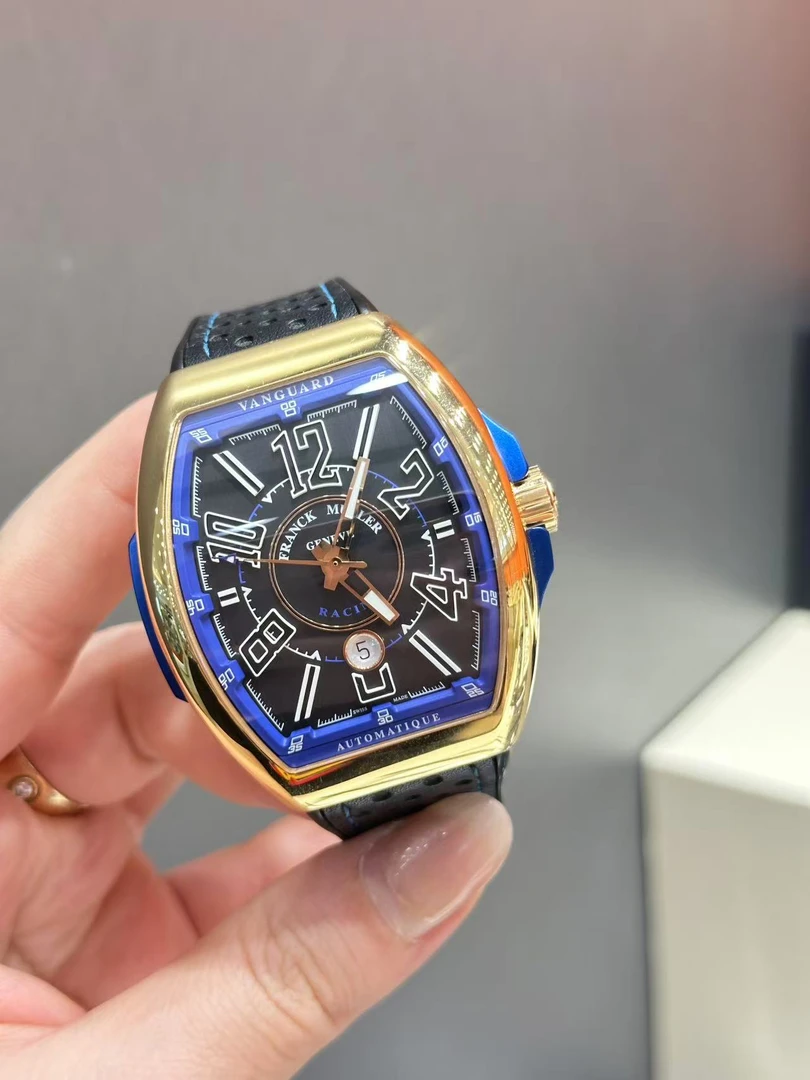 95新 Franck Muller/法兰克穆勒 V45/玫瑰金/蓝赛道/自动机械/