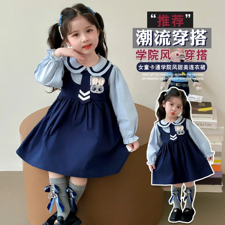 女童兔子警官洛丽塔连衣裙儿童夏装裙子2025新款女宝宝生日公主裙
