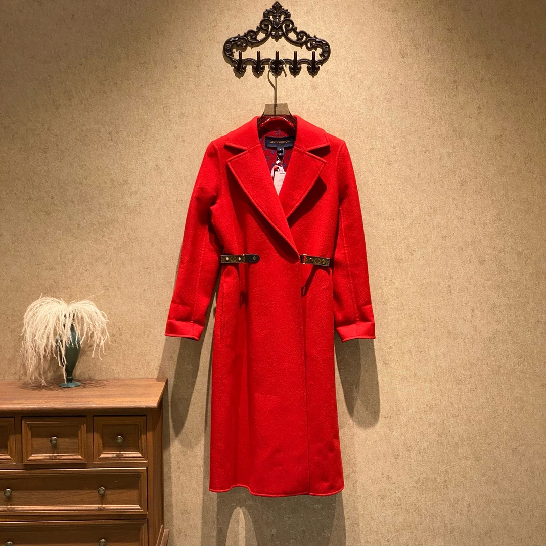 未使用 LouisVuitton/路易威登 内里老花满印羊毛大衣/36码/35790