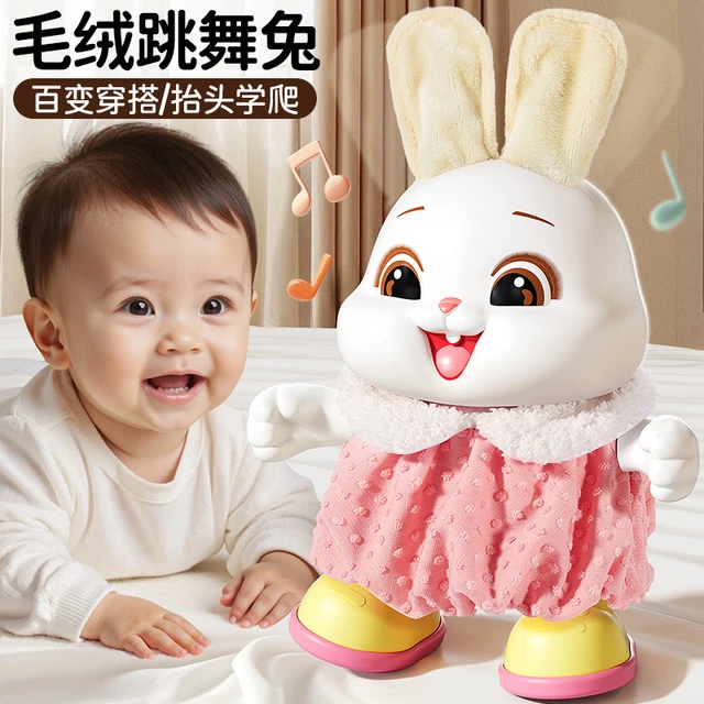 会唱歌跳舞的小福兔兔子宝宝训练抬头练习婴儿玩具0到6个月1儿童3