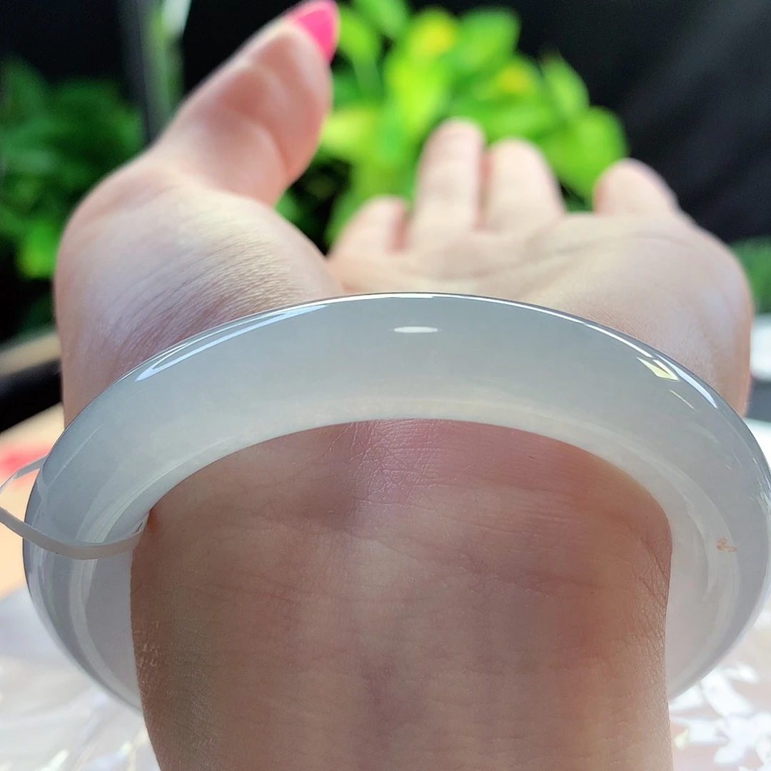 未镶嵌手镯翡翠天然A货翡翠53-54桂花糕 冰种 闭眼拍