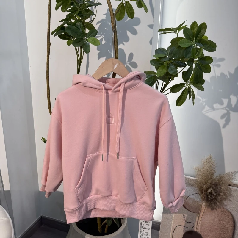 228儿童时尚休闲加绒连帽套头卫衣-6012