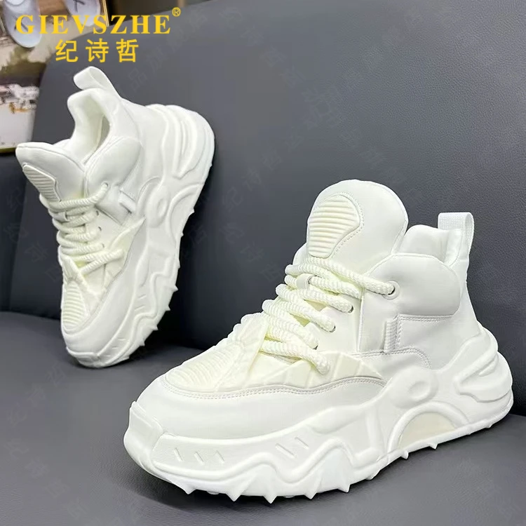 纪诗哲男士小白鞋厚底增高鞋新款轻奢潮流时尚休闲鞋男款老爹鞋