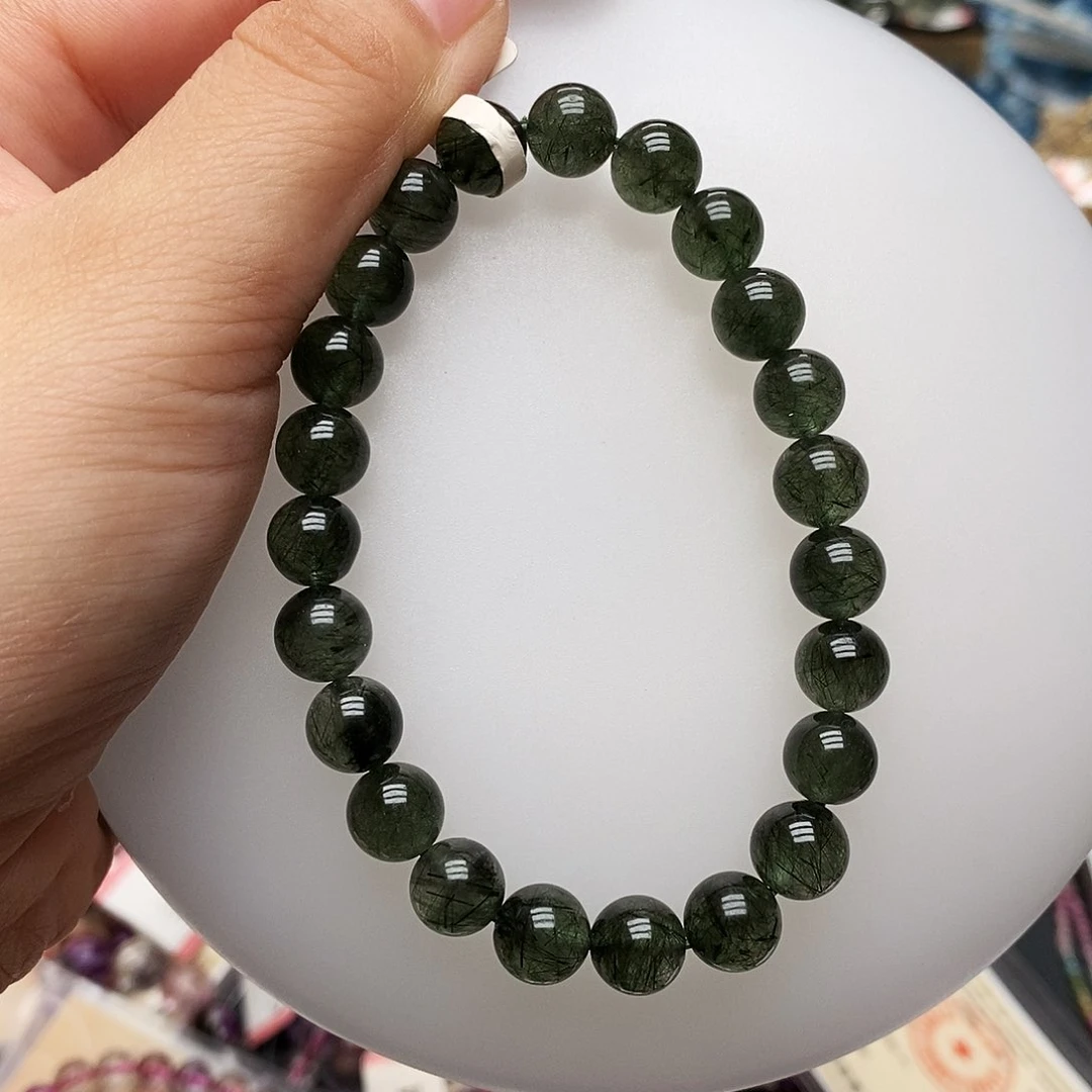 未镶嵌手链水晶P082绿发晶8.5+