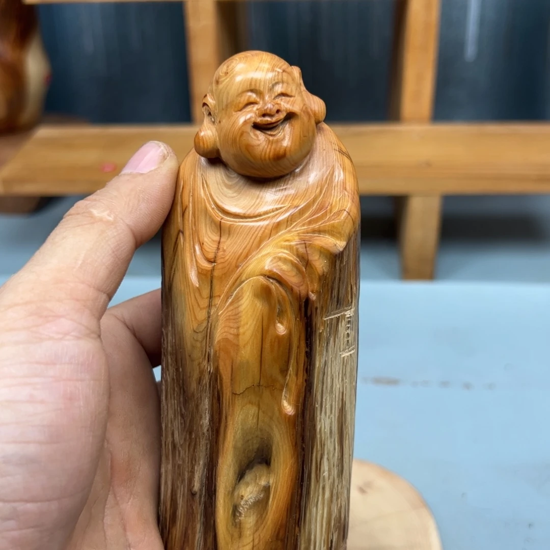 河***部木崖柏木摆件手把件