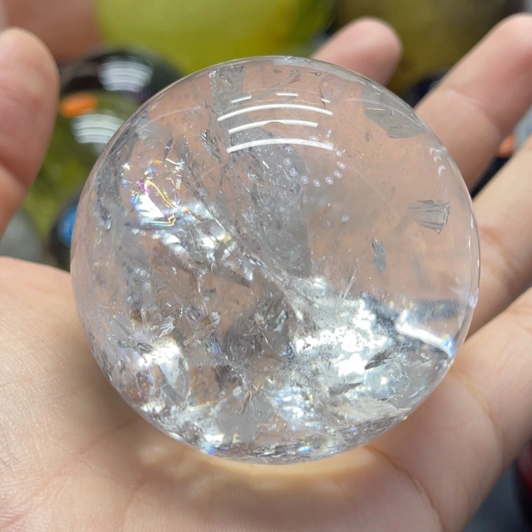 未镶嵌珠宝半成品水晶MM白水晶球H1254