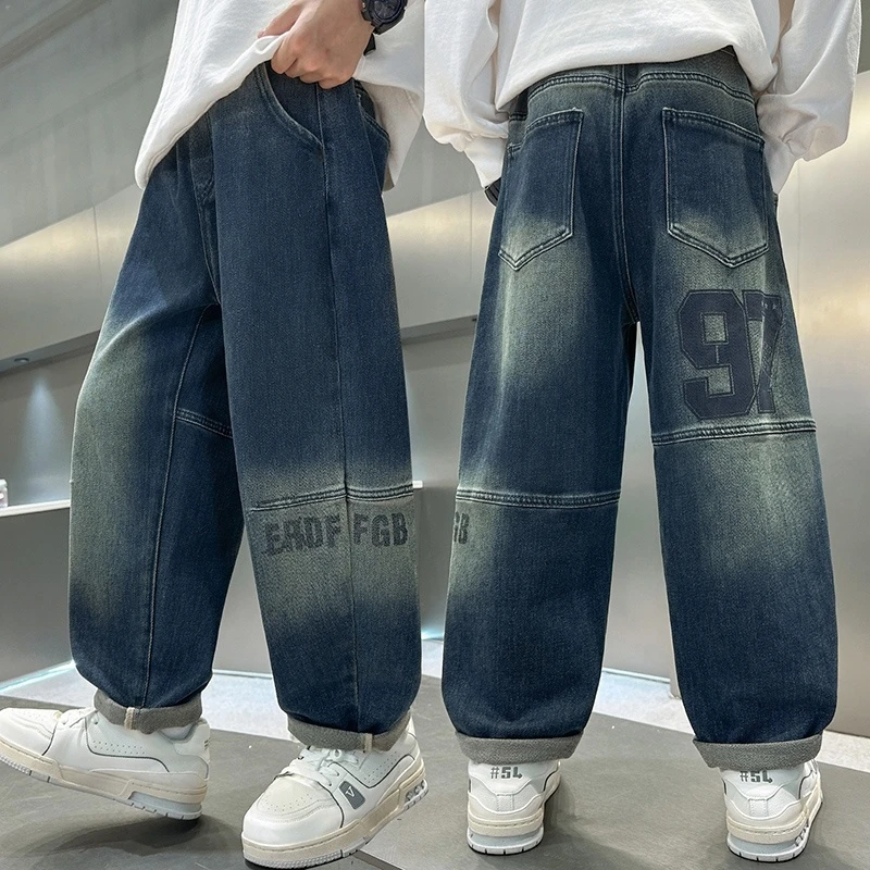 男童牛仔裤春秋新款2025童装新款中大童韩版宽松弹力百搭潮时尚