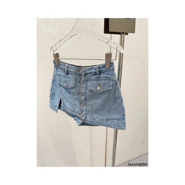 4000丨小众设计师品牌不规则摆内打底裤牛仔半裙