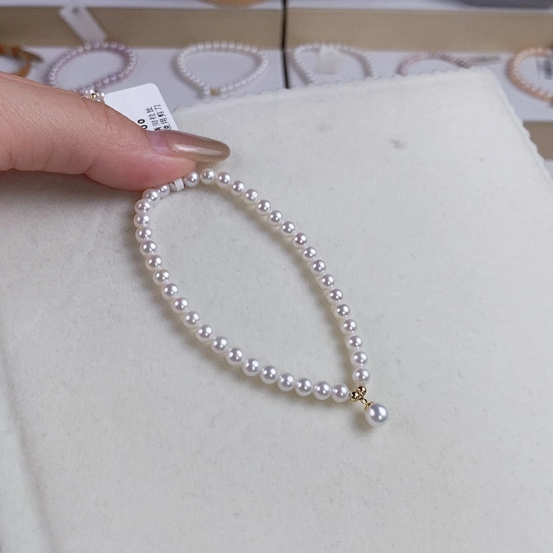 18K金镶嵌手绳淡水珍珠