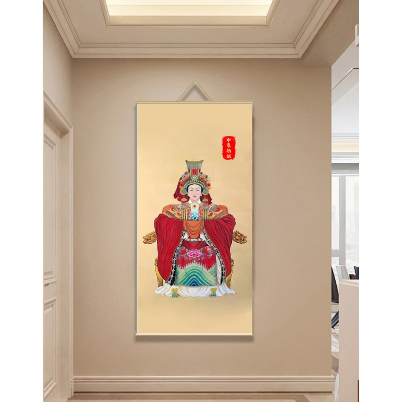 【199妈祖】60x120cm现代简约挂轴装饰画办公室家居装饰画