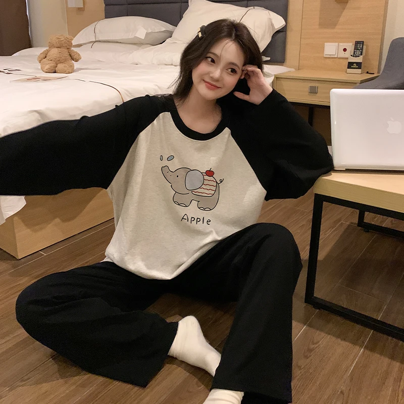 2025长袖春秋季家居服套装夏季睡衣长裤卡通韩系甜美家居服学院风