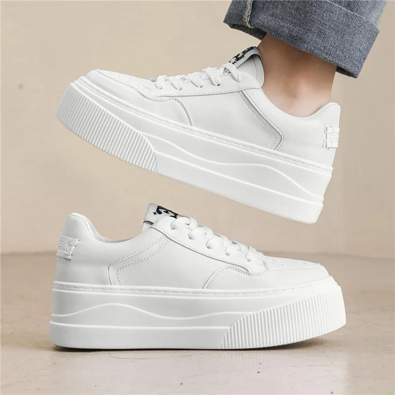 纪诗哲ZECNS/纪诗哲内增高男鞋隐形小个子春季超火皮面8CM厚底纪