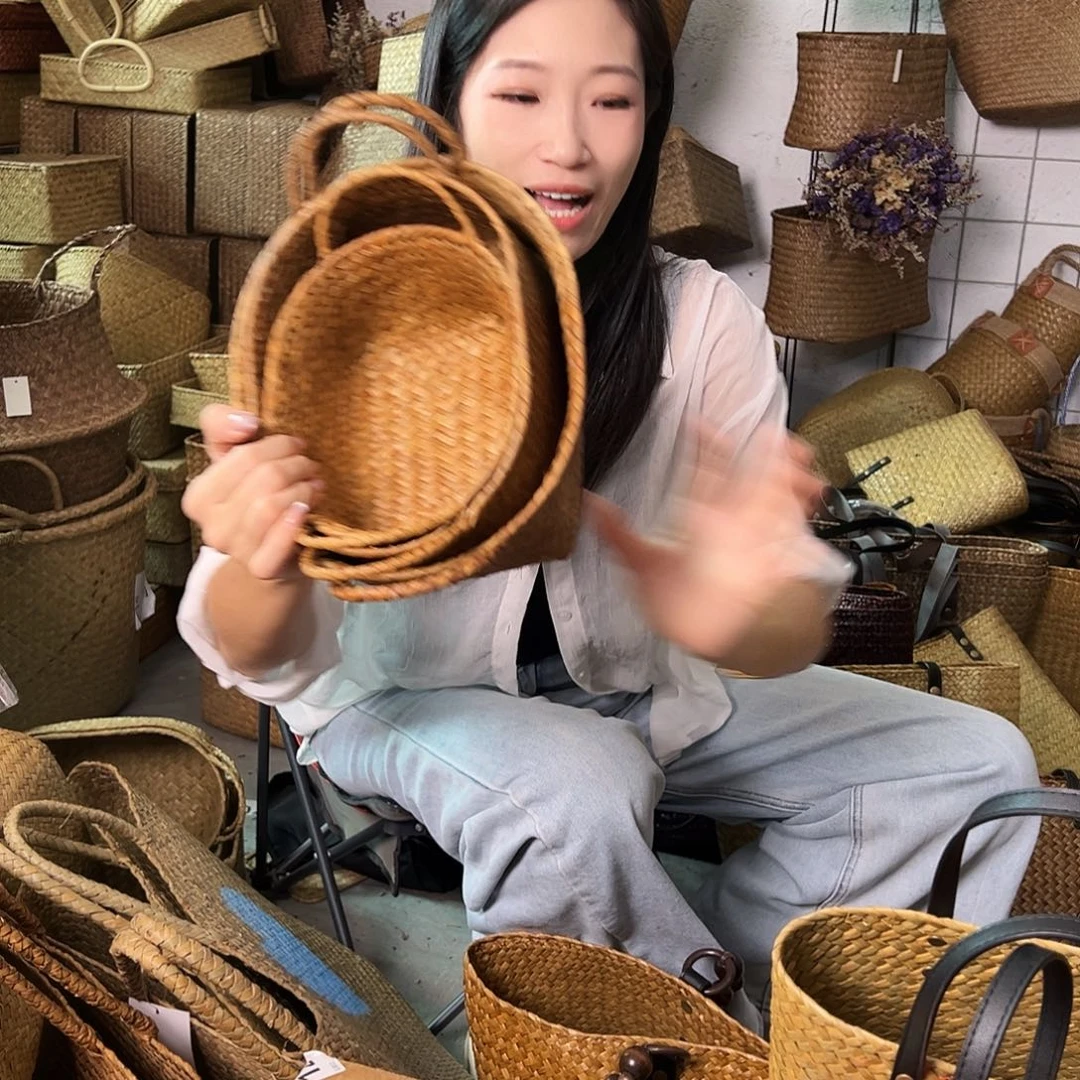 编织带草编包/草编收纳盒微瑕疵